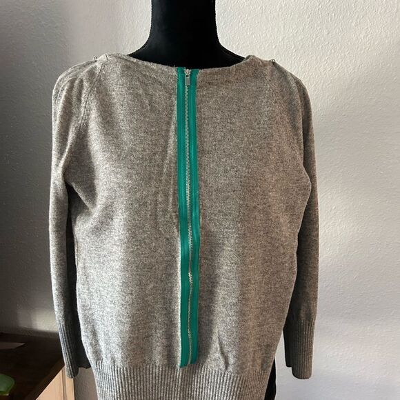 Diane von furstenberg cashmere blend wool crewneck 3/4 sleeve sweater pullover S - Picture 4 of 5